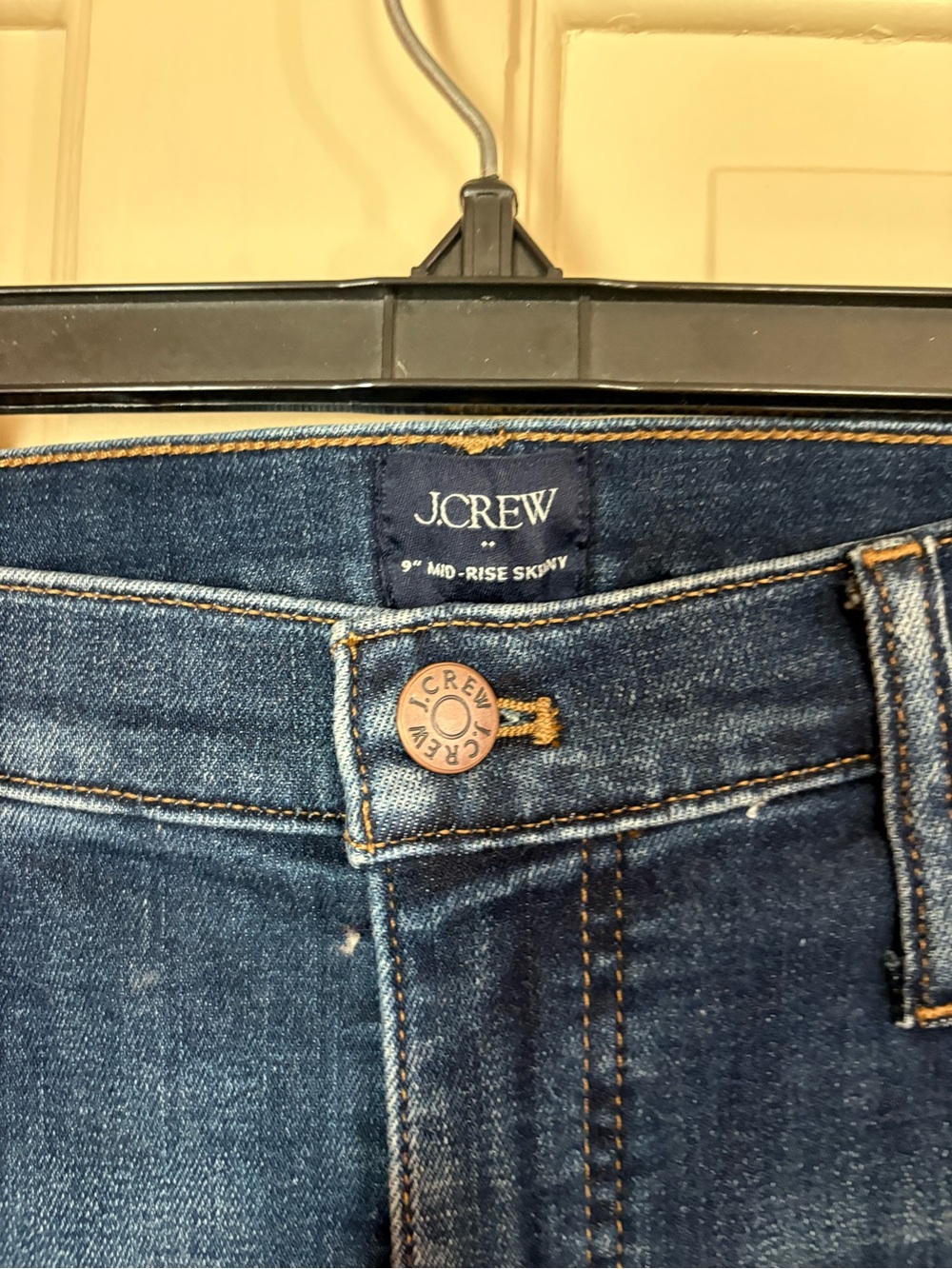 Crew 9’ Mid Rise  Skinny Jeans Size 30 Dark Blue Wash New - Picture 9 of 10